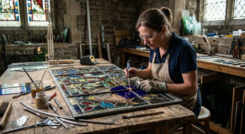 Stained Glass Installation